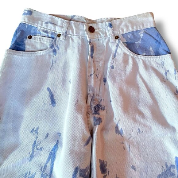 Vintage 1980s Womens Mom Jeans Sz 25" Waist Blue Denim High Rise Tapered Leg - Picture 5 of 10